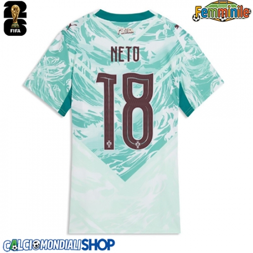 Maglie da calcio Portogallo Pedro Neto #18 Seconda Maglia Femminile Mondiali 2026  Manica Corta